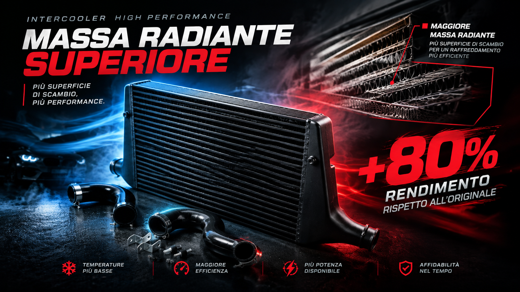 INTERCOOLER MAGGIORATO AUDI A4 A5 A6 3.0TDI 204CV 218CV 272CV 313CV - immagine 2