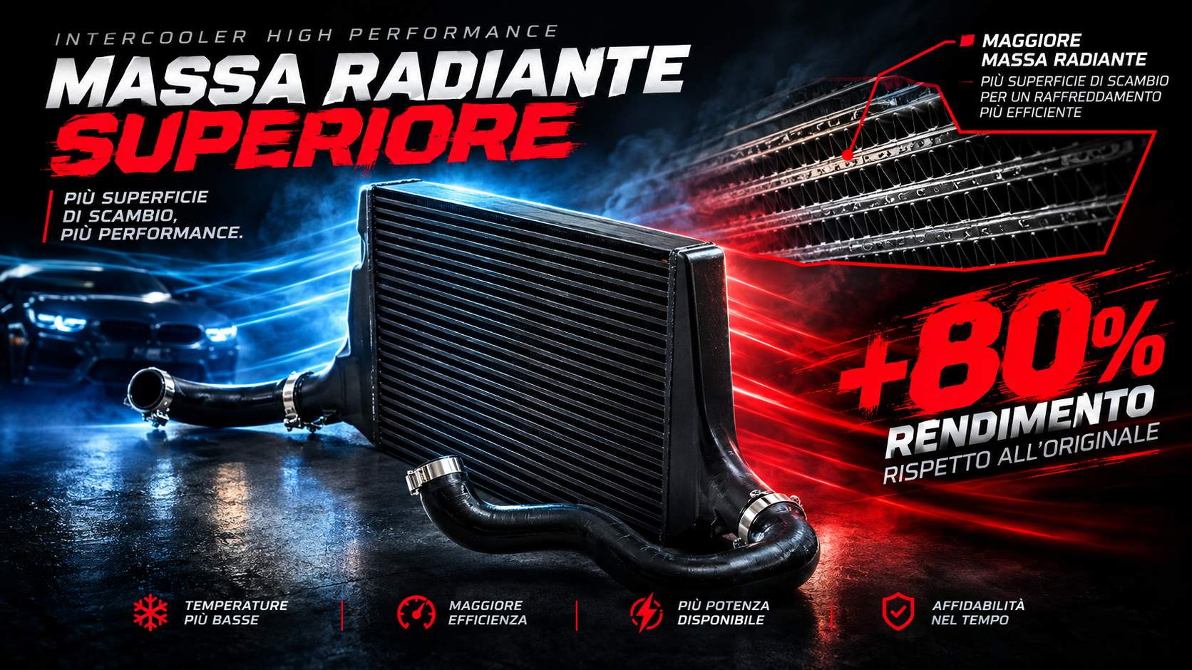INTERCOOLER MAGGIORATO AUDI A4 A5 A6 3.0TDI 204CV 218CV 272CV 313CV - immagine 3