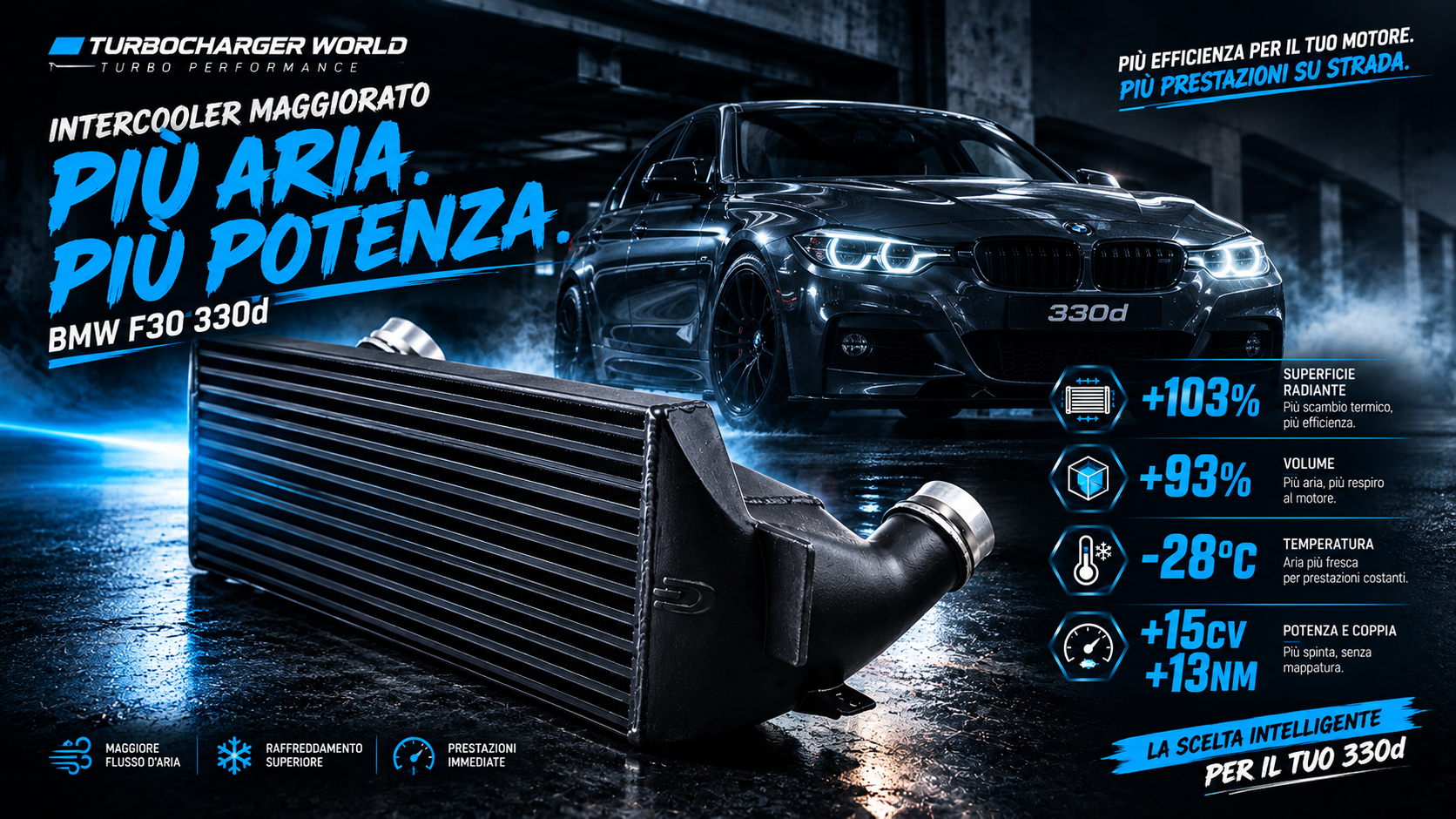 INTERCOOLER MAGGIORATO BMW F30 316d 318d 320d 325d 330d