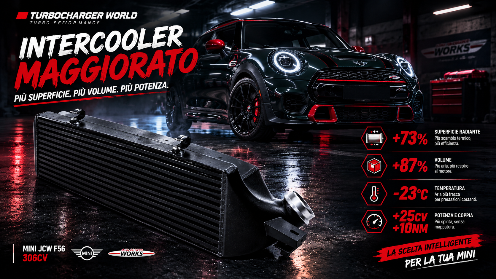 INTERCOOLER MAGGIORATO MINI JCW F56 F57 306CV